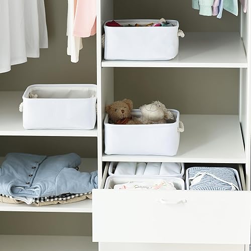 Miniatura 2 de TheWarmHome Cesta de almacenamiento vacía para regalos, 11.8 x 7.8 x 5.2 pulgadas, 1 paquete de cubos de almacenamiento de tela, organizadores de
