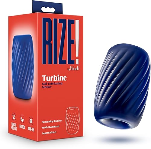 Blush Rize Turbine Masturbador masculino autolubricante de bolsillo hecho con X5 Plus ultra suave 3 cámaras de placer erótico de textura única