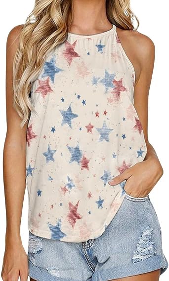 Womens Aztec Tank Tops American Flag Tank Crewneck Sleeveless Vest Plus Size Tops 2026 Summer Vest Camisole Shirts