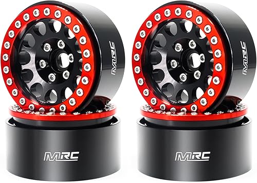 Miniatura 7 de MRC Ruedas BeadLock 1.9 (4 piezas) Actualizaciones de llantas de metal de aluminio para 110 RC Crawler SCX10 II 90046 SCX10 III Axi 03007 TRX-4(B)