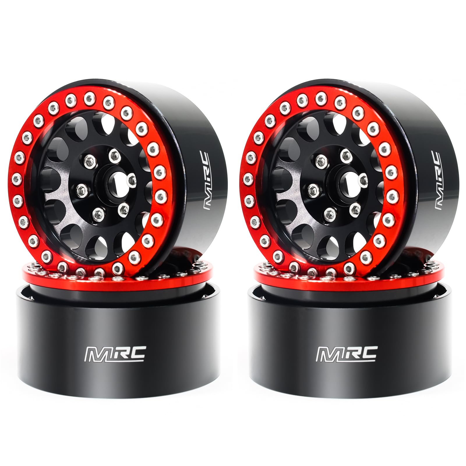 Roues 1:10 RC Crawler MRC BeadLock alu noir rouge pour modification de châssis TRX-4 et SCX10