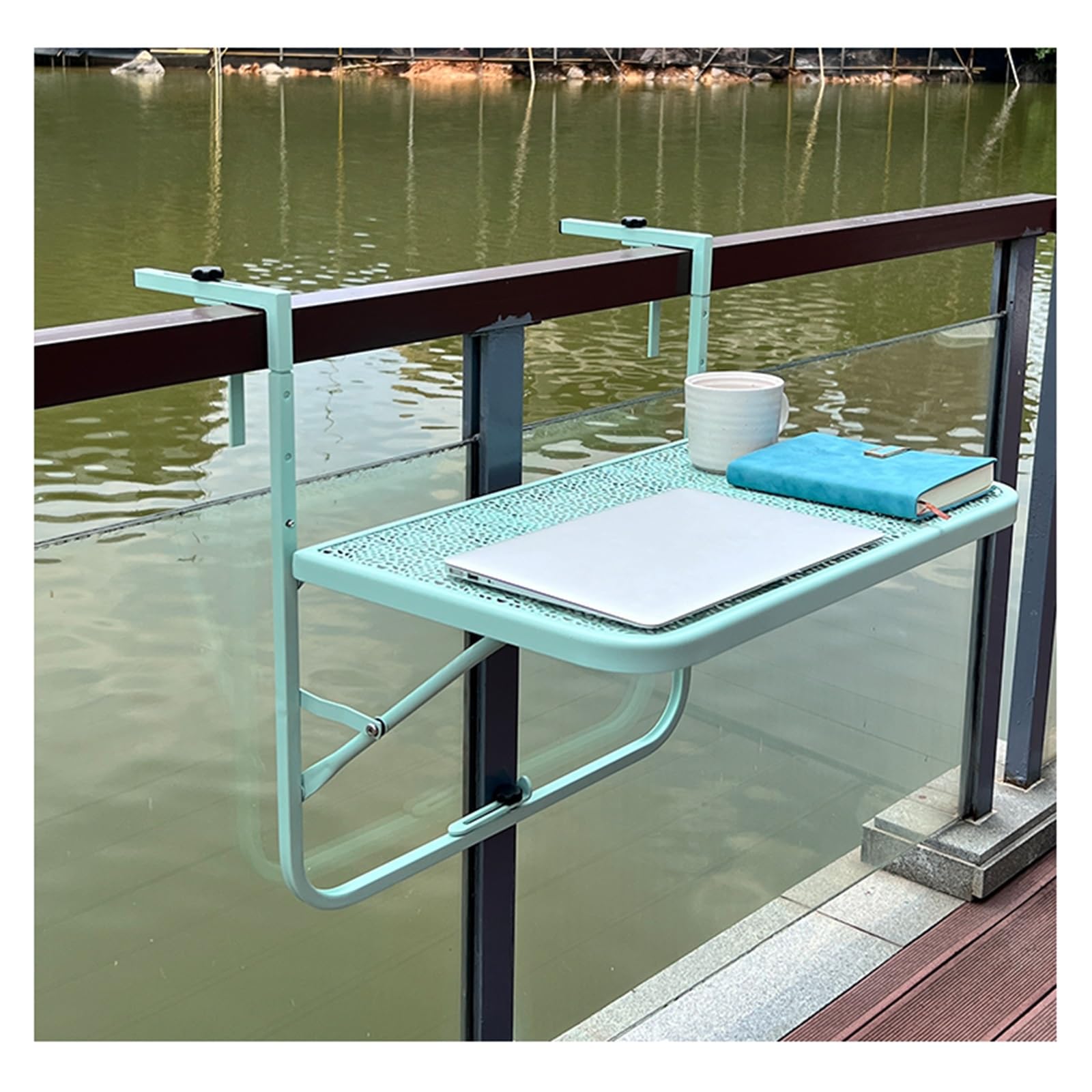 ZHANGGL Outdoor Folding Balcony Railing Bar - Patio Deck Hanging Decor for Railings, Stylish Space-Saving Design, Perfect for Outdoor Relaxation & Entertaining