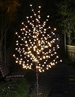 Lightshare 6.5FT Lighted Cherry Blossom Tree with 208 Warm White LEDs - Bendable Branches for Indoor Outdoor Home Wedding Decor