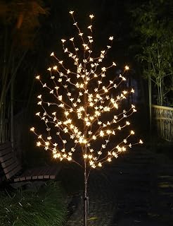 Lightshare 6.5FT Lighted Cherry Blossom Tree with 208 Warm White LEDs - Bendable Branches for Indoor Outdoor Home Wedding Decor