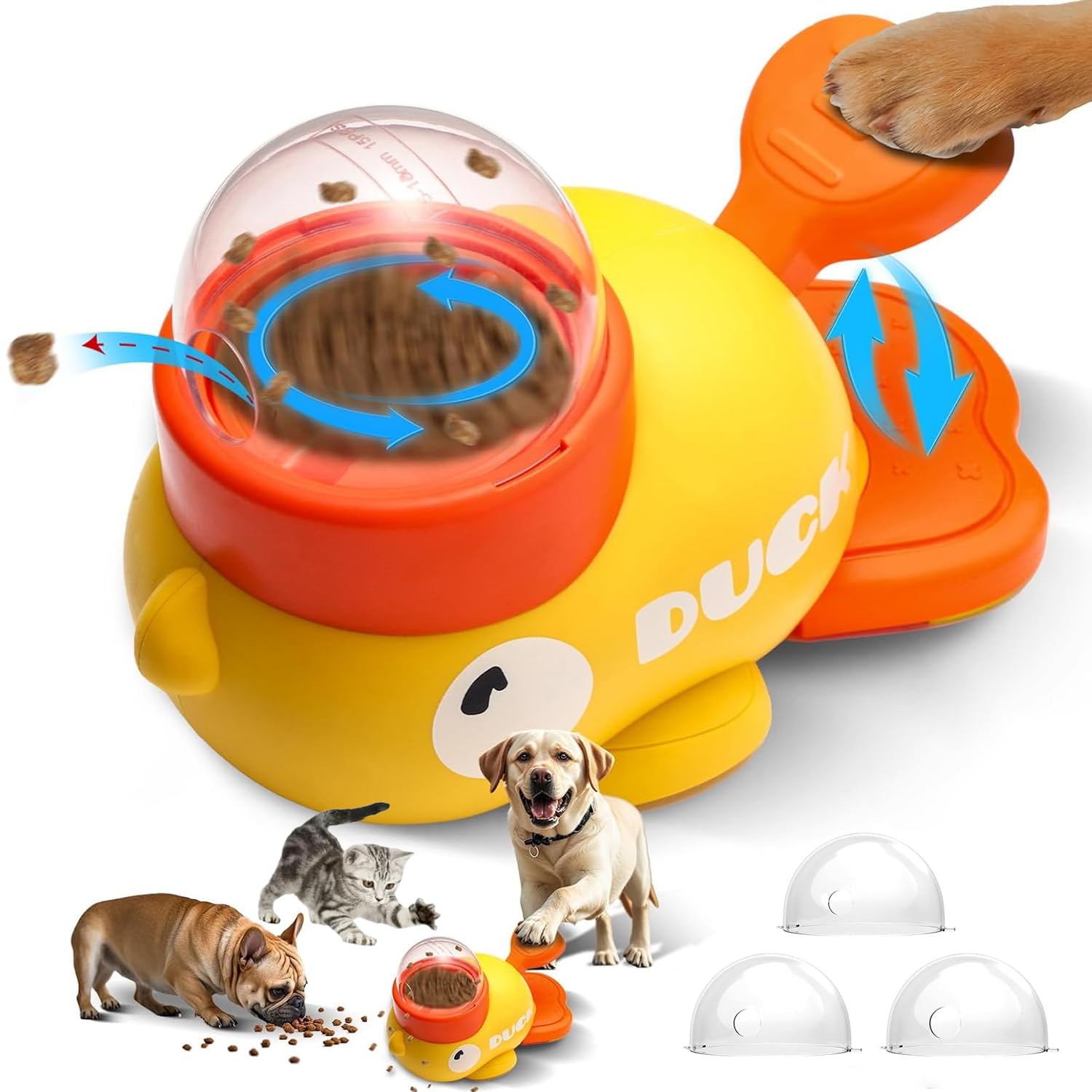 Amazon | 知育玩具 犬 猫 おもちゃ 自動給餌器 2in1 押すとおやつが