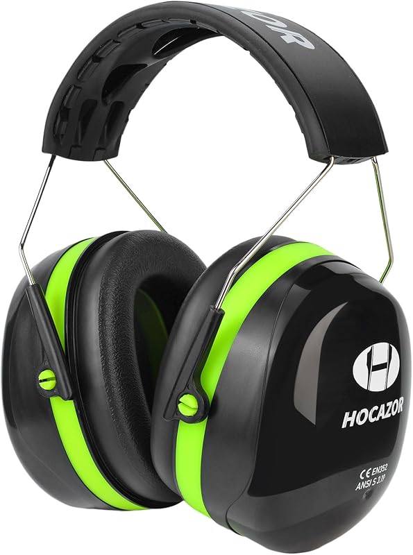 HZ012 NRR 28dB Safety Earmuffs, Deeper Ear Space Passive Hearing Protections Durable Ear Proetctors, for Woodworking, Construction, Manufacturing, Shooting - Green