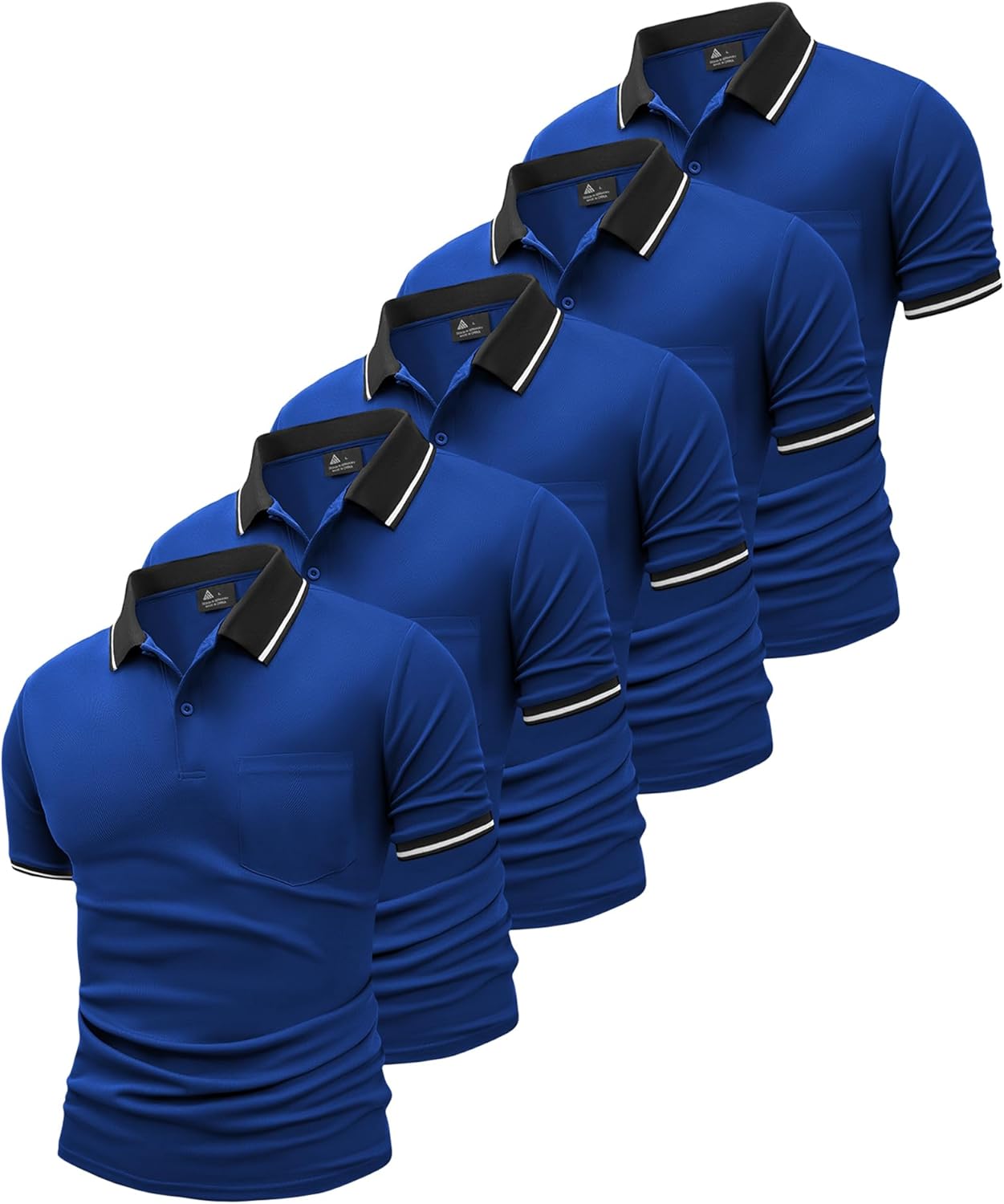 GEEK LIGHTING Men's Polo Shirts with Pocket 5 Pack