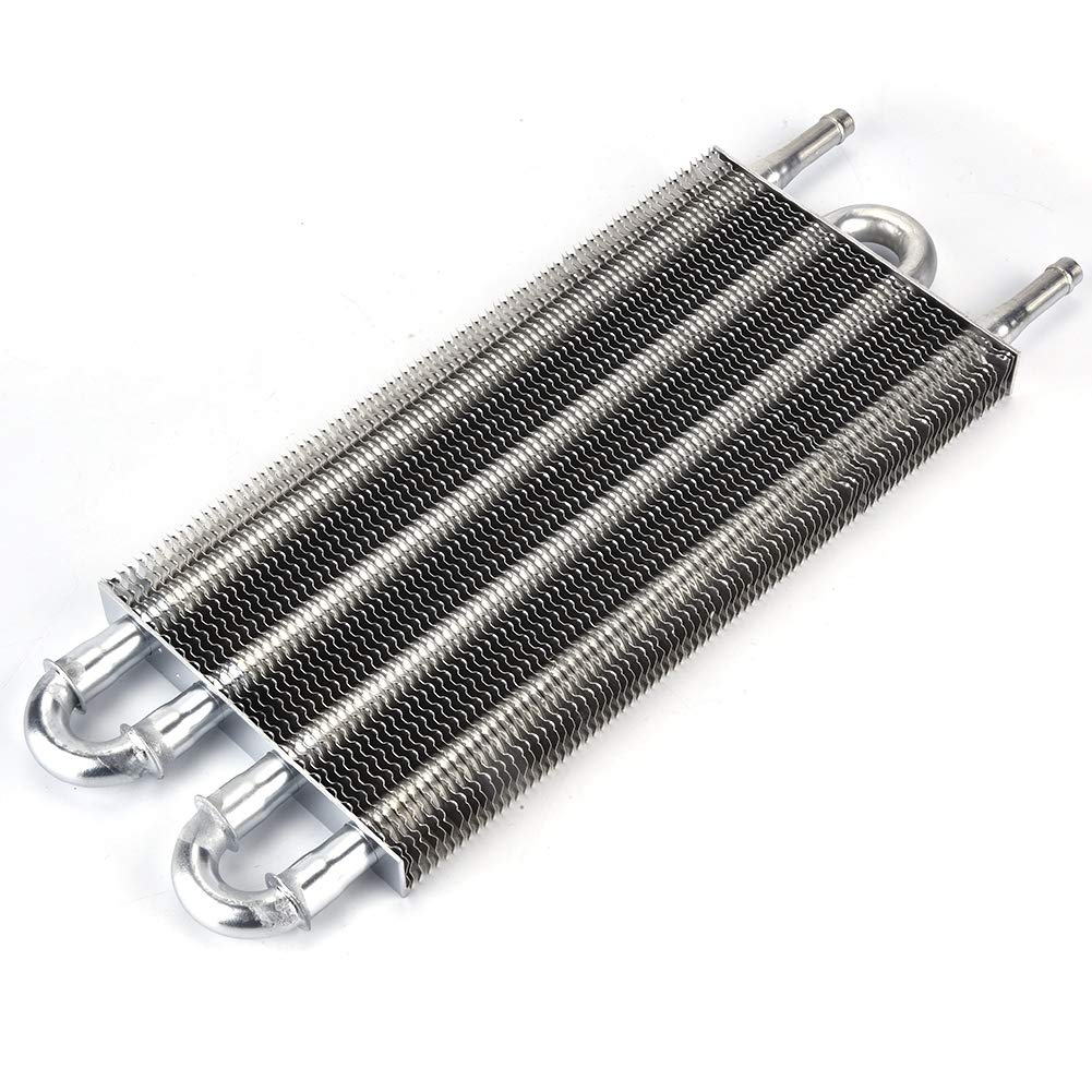 EBTOOLS pour refroidisseur essence Kit de refroidisseur d'huile de direction assistée automobile, tube et ailette refroidisseur de transmission voiture 4 rangées convertisseur de radiateur auto-manue