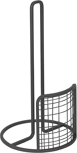 Spectrum Diversified Soporte dispensador de rollos de papel a cuadros para encimera de cocina y mesa de comedor, uno, negro