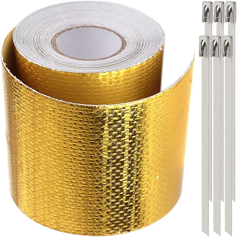 Fita Térmica Refletiva Dourada DKARDU para Mangueiras e Compartimento do Motor – 5 cm x 10 m