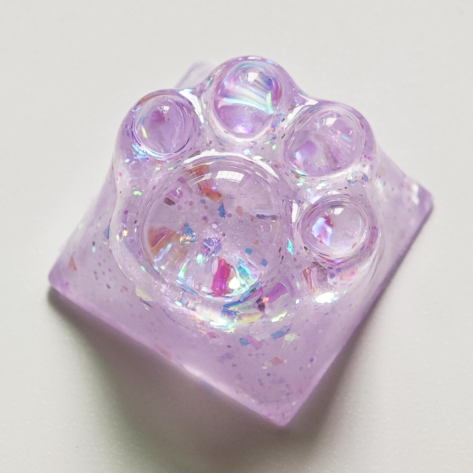 Elacgap Cat Claw Keycap Cute Drip Glue Backlight Keycaps DIY ESC Arrow Key Keycap Replacement for Cherry MX Gaming Mechanical Keyboard (Light Purple)