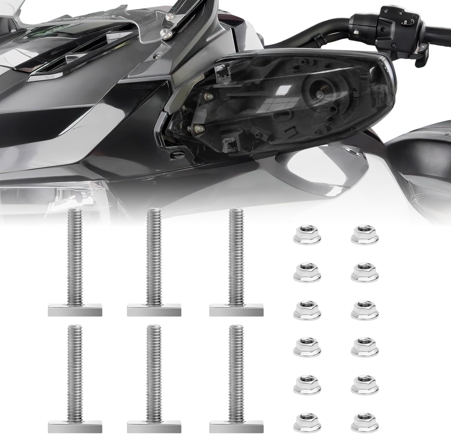 Stainless Steel Rearview Locks To Stop Your Mirrors From Shaking Fit for Can Am Spyder F3 F3-S F3-T F3-L 2016-2024 & RT RT-L 2020-2024 Accessories | View Mirror Stabilizer Kit