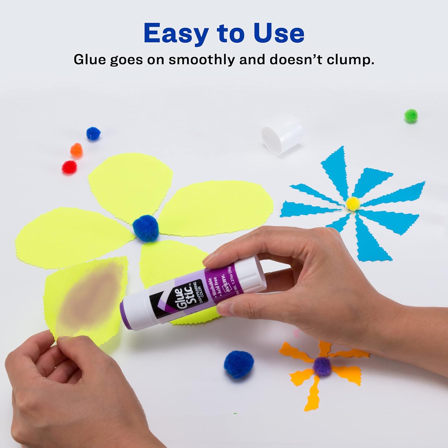 Avery Glue Stic, Disappearing Purple, Washable, 1.27oz, 6 Glue Sticks, 2-Pack, 12 Total (10222)