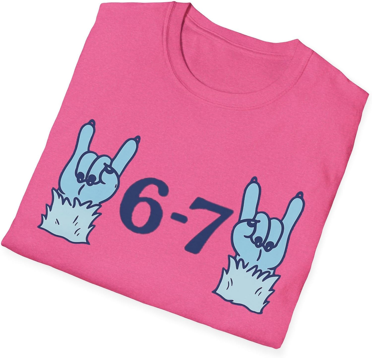 6-7 Meme Shirt, Viral Number Tee with Cryptid Hands image 2