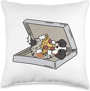 Pizza Australian Shepherd Dog Throw Pillow