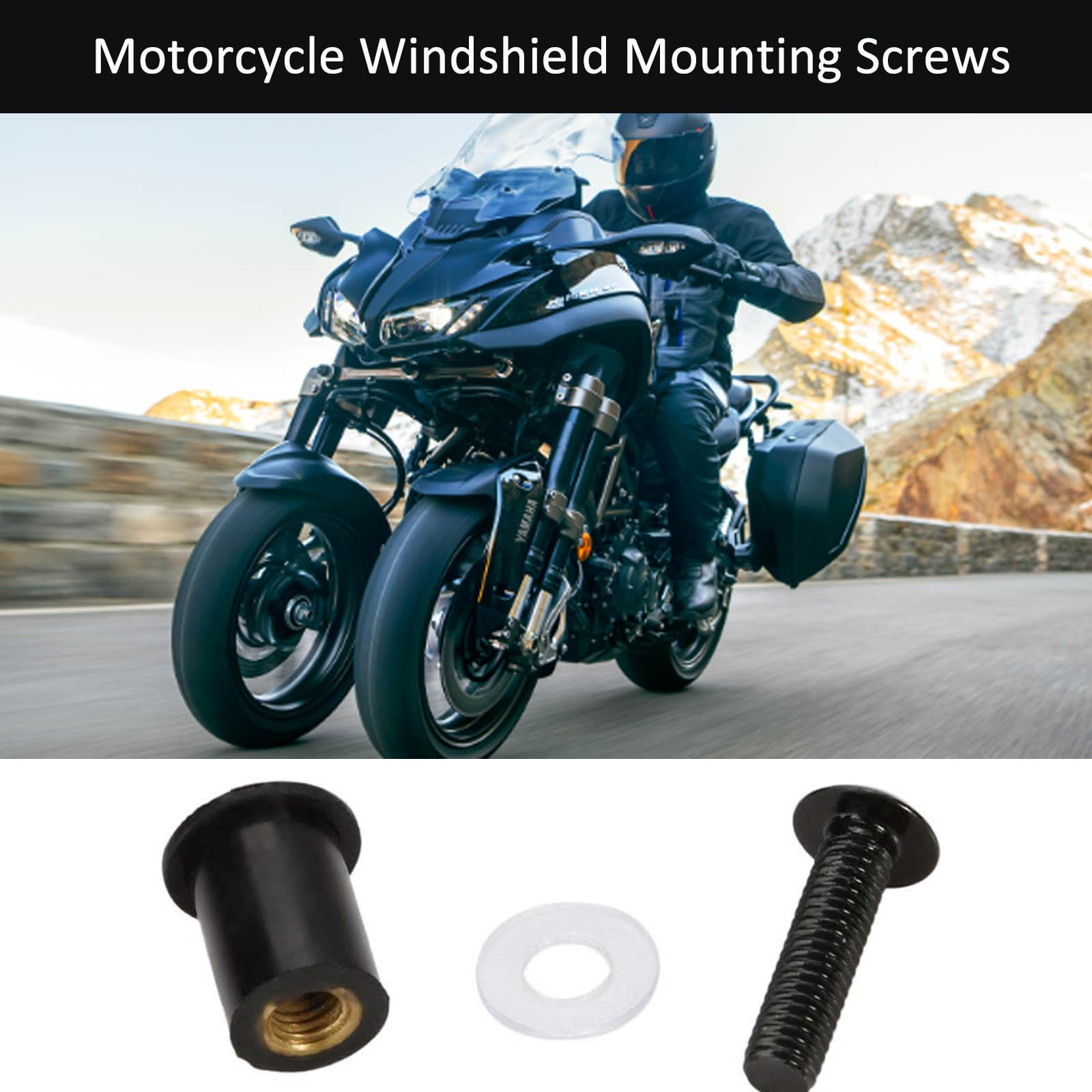 Kit Bulloni Parabrezza Moto | Viti Universali Alluminio | Set 8 Pezzi - Foto 2