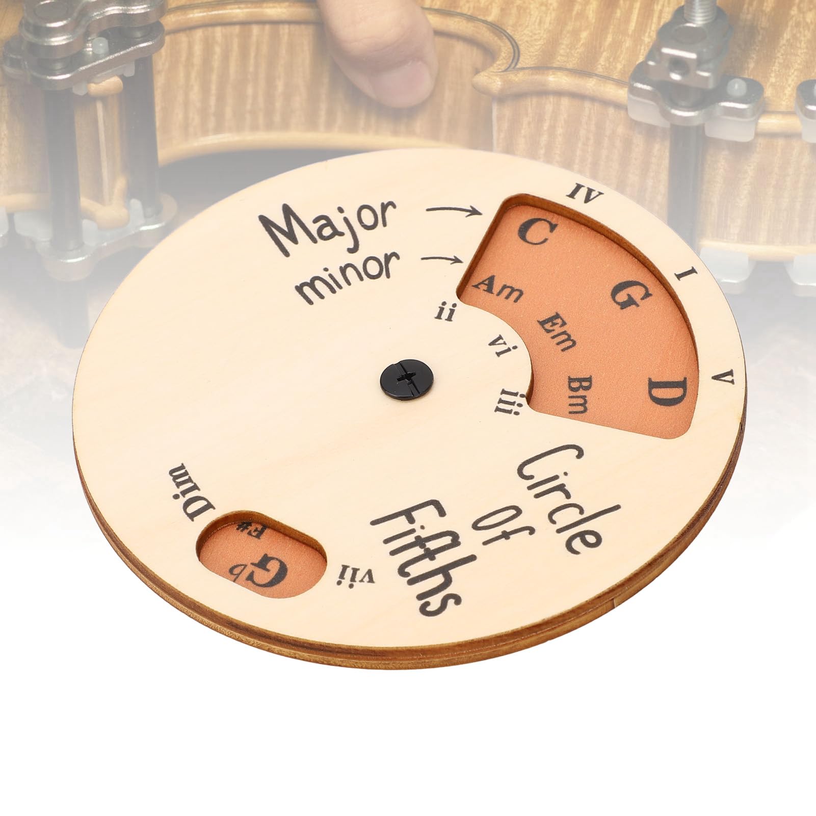 Wooden Melody Tool Round Circle of Fifths Wheel Chord Tool for Ning Practice Ing - Image 3