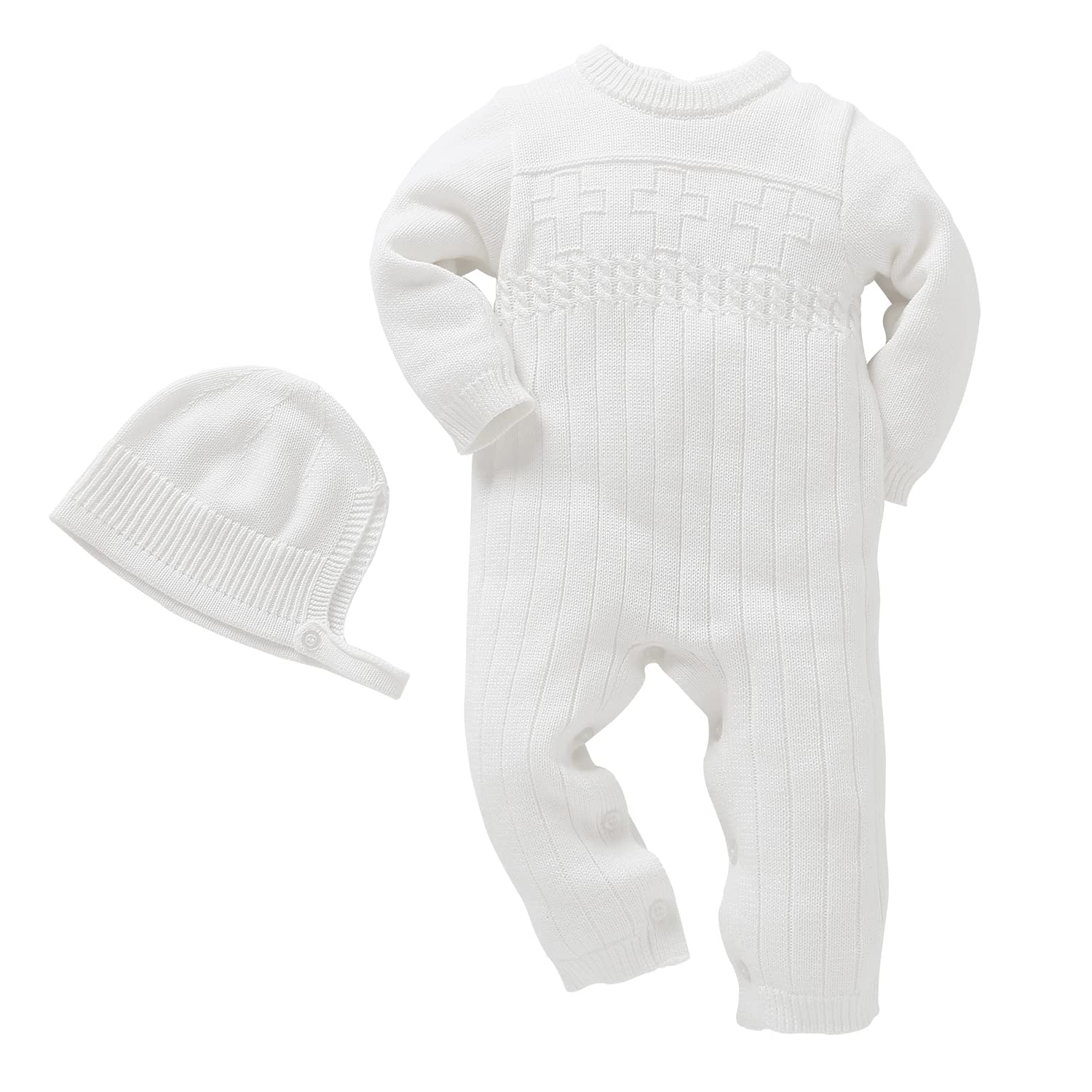 BooulfiBaby Boy's Christening Baptism Outfits Suit with Hat，Cross Detail