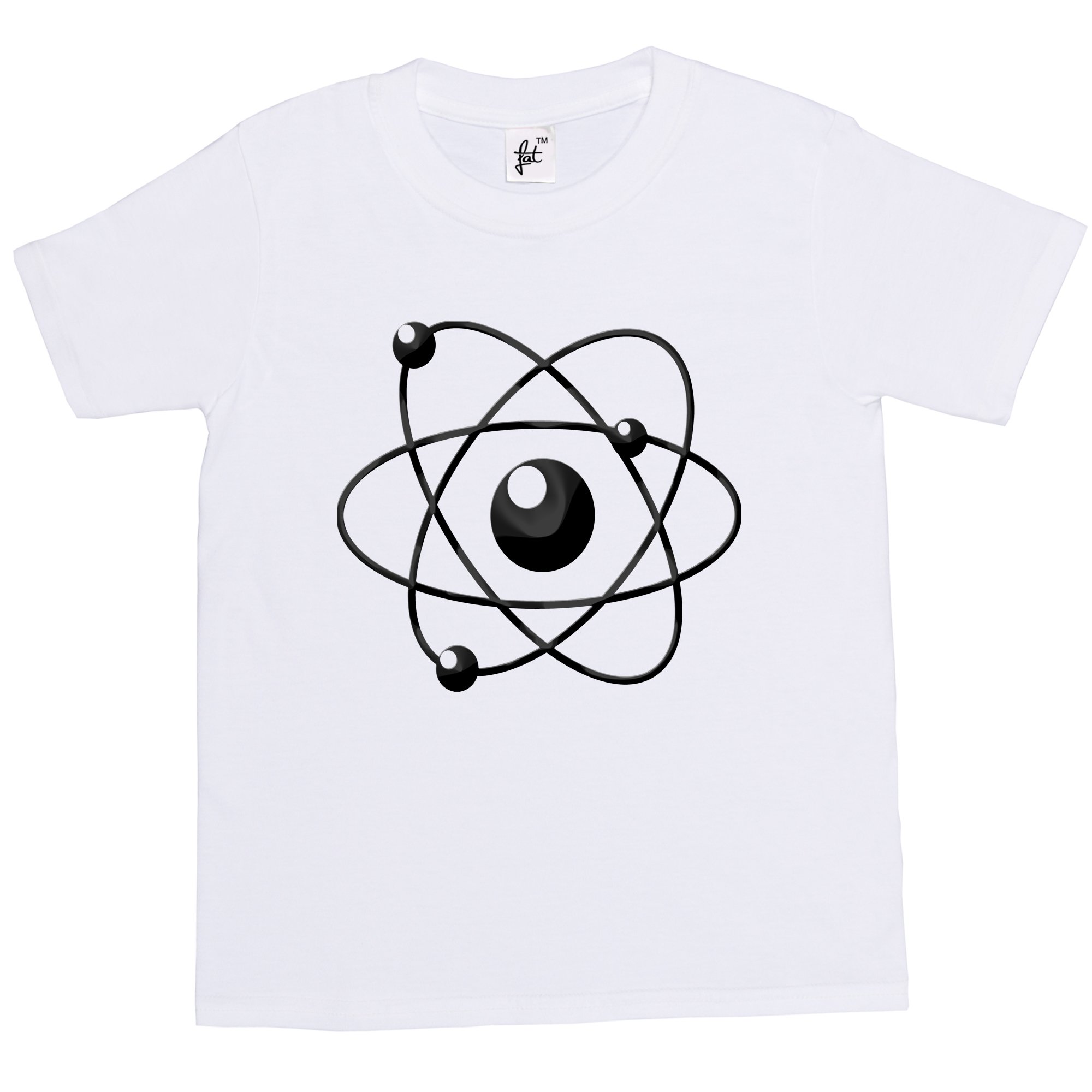 Fancy A Snuggle Atom Atomic Symbol Chemistry Cool Geek Nerd Kids Boy Girl Cotton Short White Sleeve T-Shirt - Size 12-14 Years