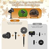 Vista 6 de Proyector de Luces de Navidad para Exteriores, Proyector de Luces LED Impermeables para Decoraciones Navideñas con Control Remoto y Temporizador