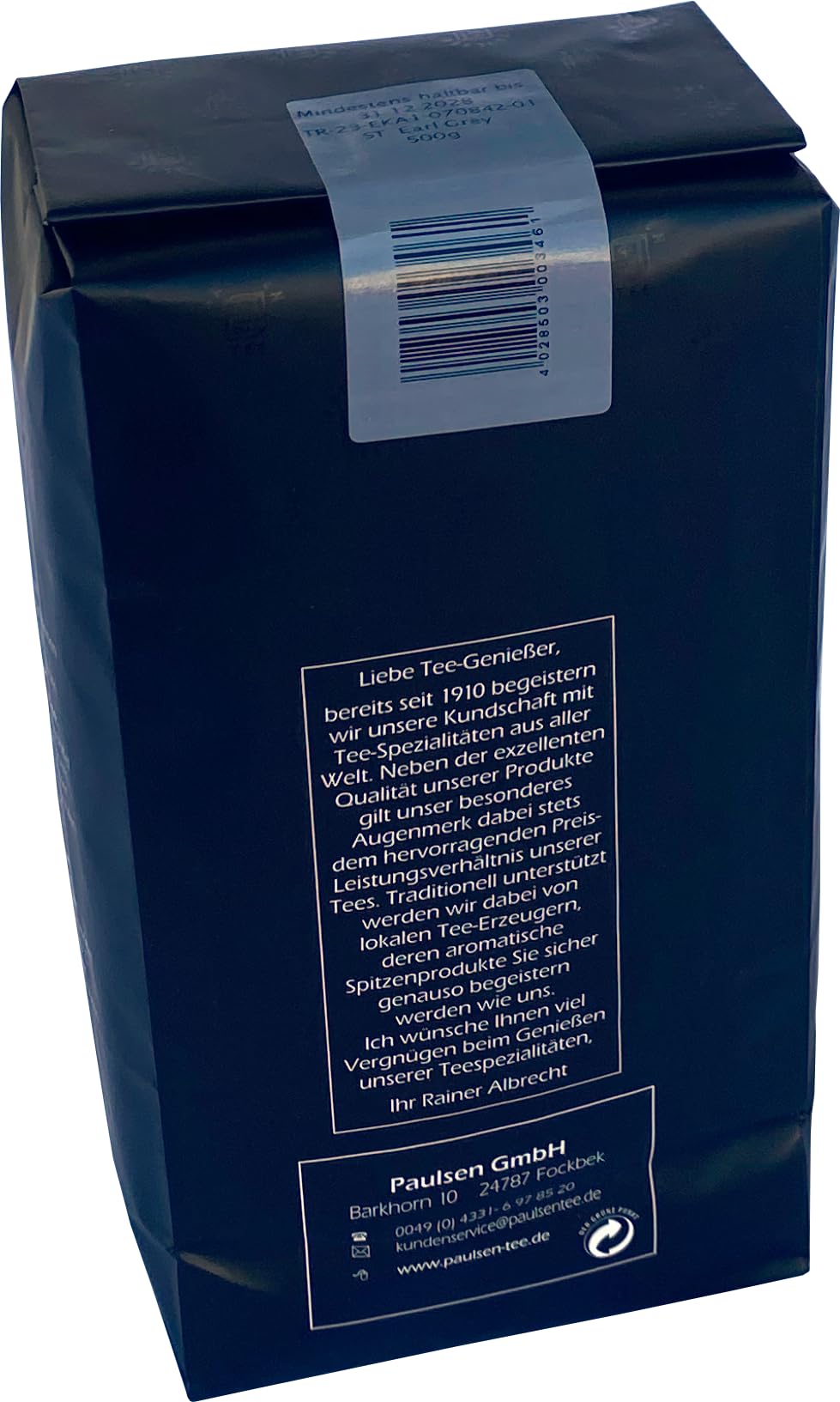 Paulsen "Earl Grey", schwarzer Tee, 500g