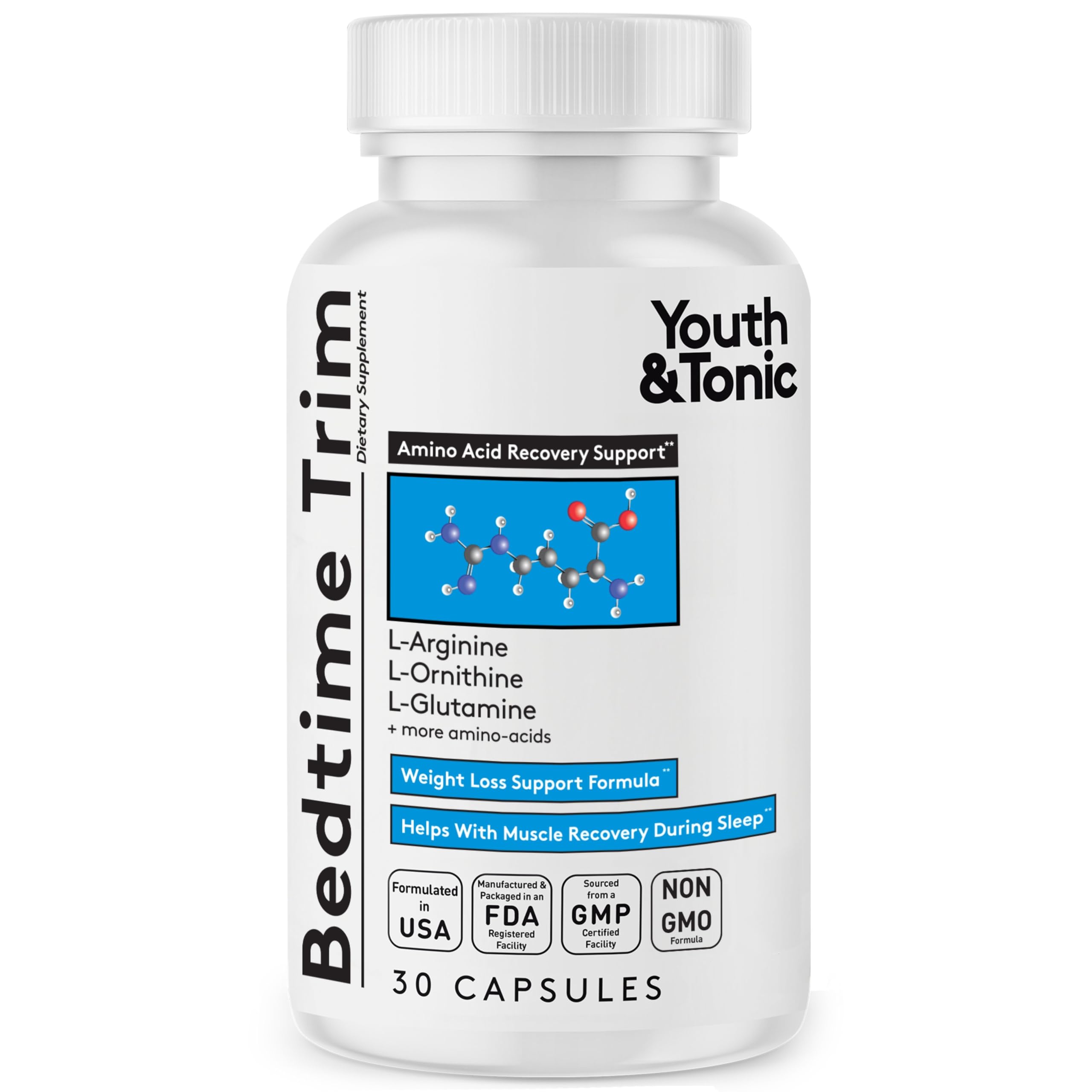 Youth & Tonic Bedtime Trim Weight Loss Pills, Nighttime Metabolism Support