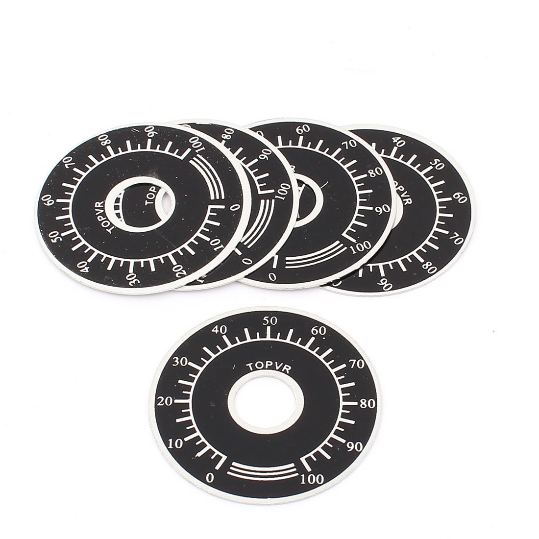 uxcell Potentiometer Variable Round 0100 Control Dial Face Plate 5pcs