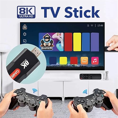 Miniatura 4 de Q9 USB 2.0 Dual System Game Stick 8K Consola de videojuegos retro con controlador inalámbrico 64G TV Sticks 20000+ juegos para regalo