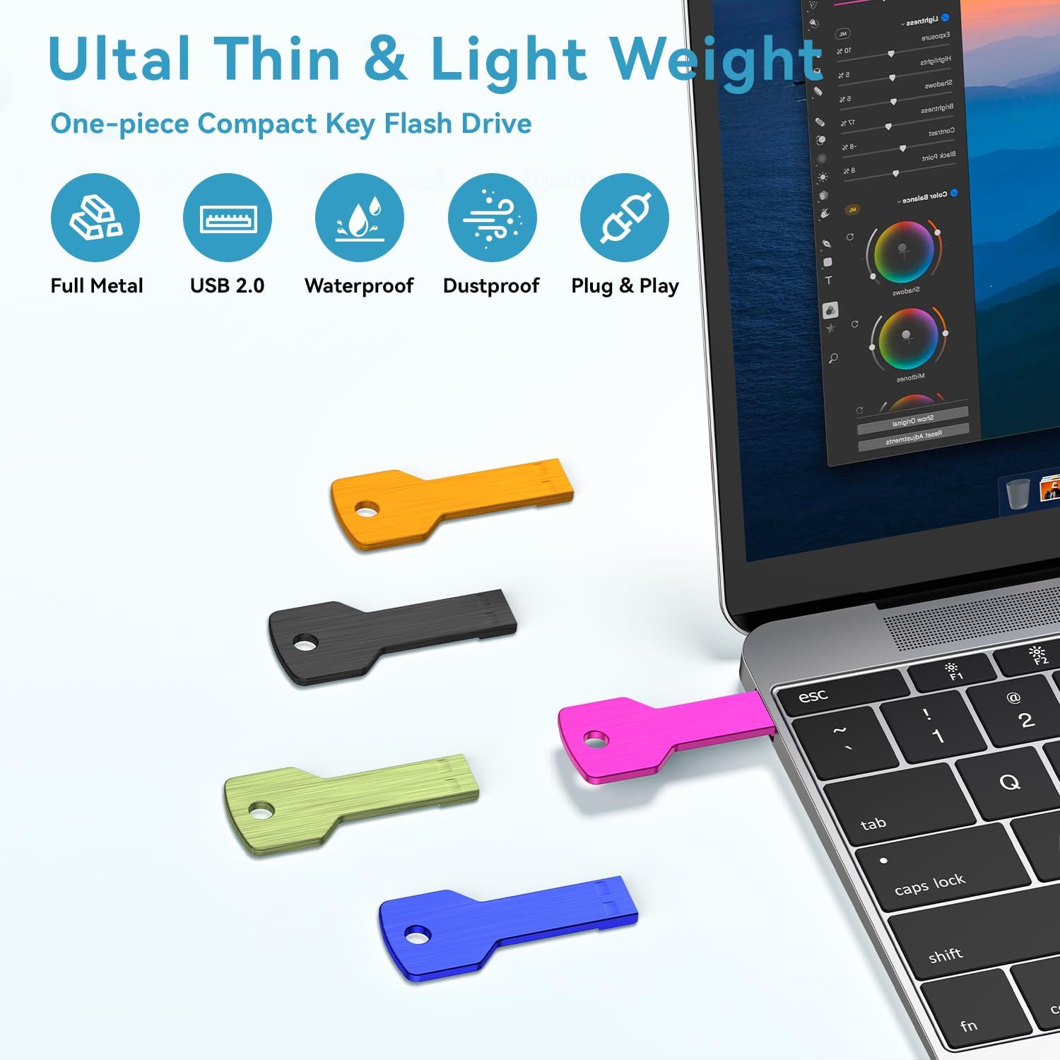 JUANWE 32GB USB Flash Drives 5 Pack Bulks Thumb Drives, USB 2.0 Flash Drive Colorful USB Key USB Drive, Random Color Memory Stick Waterproof Thumb Drive for Data Backup