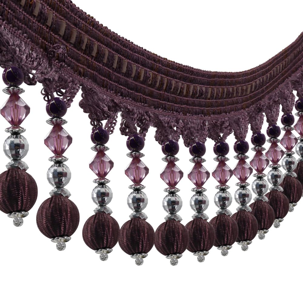 Ruban à Pompons 5 Yards (environ 4.5m) - Diamètre Pompon 1cm, Polyester - Pour Couture, Déco Coussins, Vêtements, Rideaux