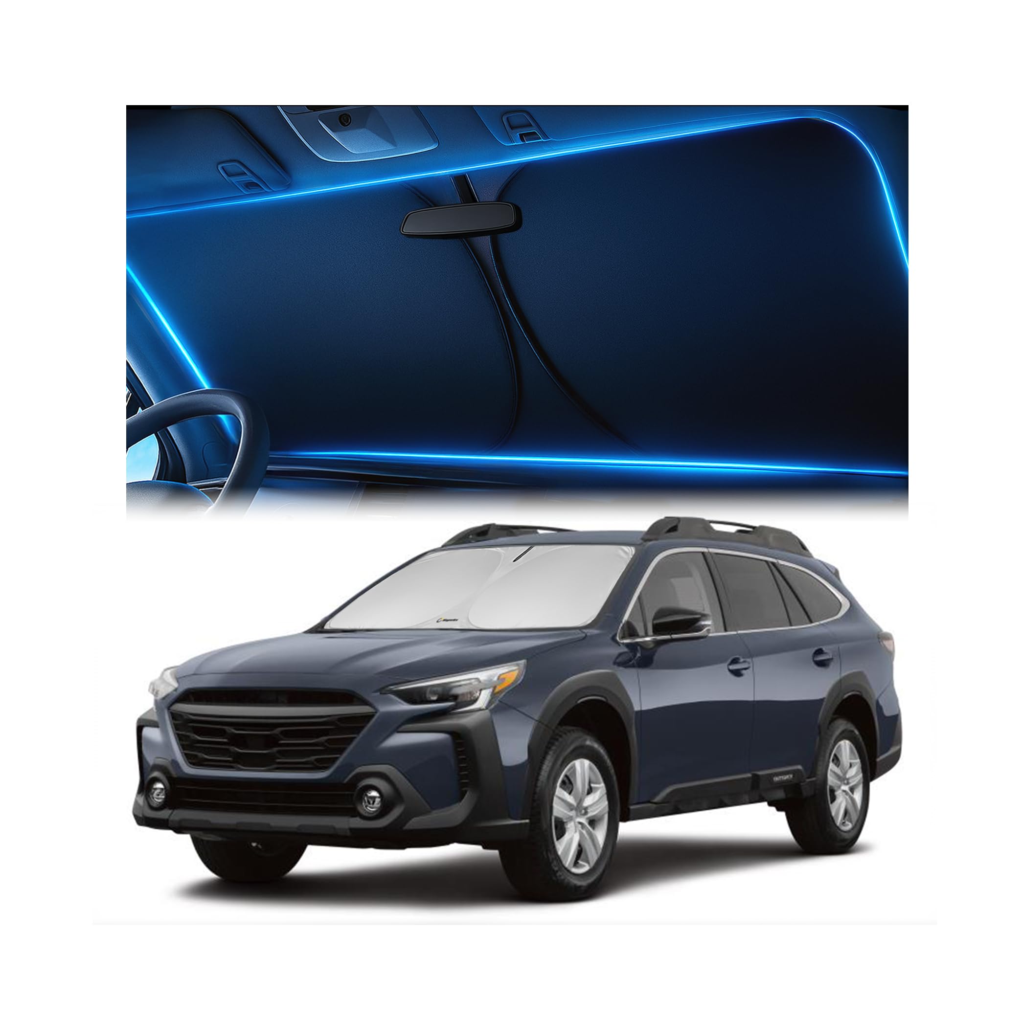 Parasol para Parabrisas para Subaru Outback 2020 2021 2022 2023 2024 2025 – Innovadora tecnología sin Paso de luz, Corte de Espejo, bloquea el 99% de los Rayos UV, Resistente a la decoloración