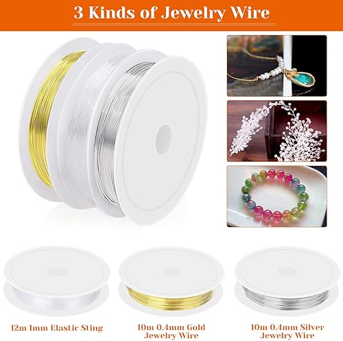 Miniatura 6 de Audab Kit de fabricación de joyas con herramientas, alambres, dijes y accesorios para la fabricación y reparación de joyas