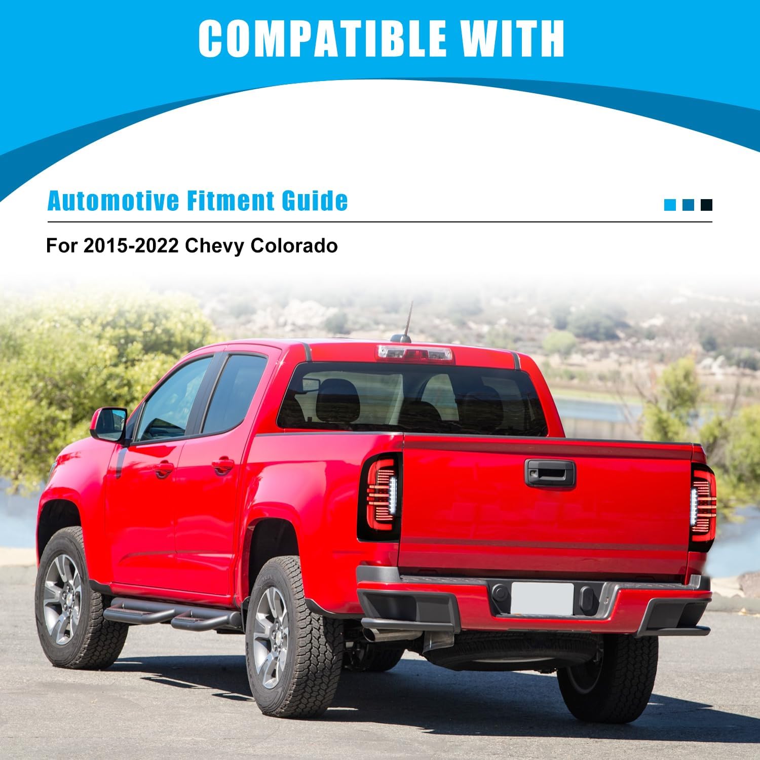 CPW LED Sequential Tail Lights For 2015 2016 2017 2018 2019 2020 20212022 Chevy Colorado, Full Led Taillights Assembly w/Sequential Turn Signal/Brake/Running Light (Black Housing Clear Lens)