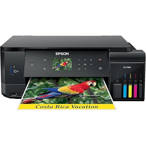 Epson Expression Premium ET-7700 EcoTank Wireless 5-Color All-in-One Supertank Printer with Scanner, Copier and Ethernet