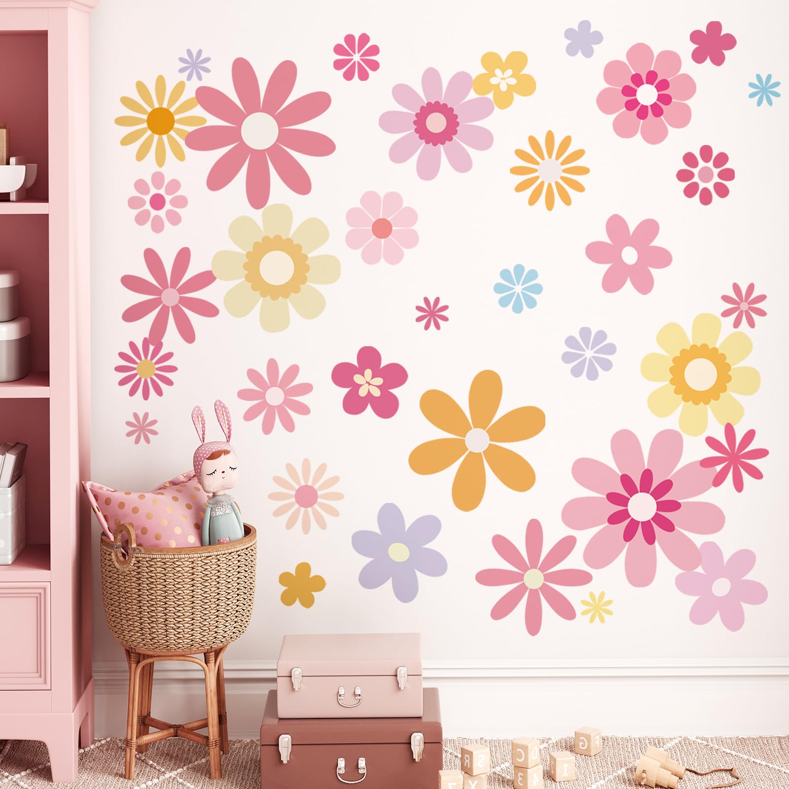 FUFUQUARE 8 Sheets Boho Daisy Flower Wall Stickers - Image 3