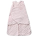 HALO Sleepsack Plush Dot Velboa Swaddle, 3-Way Adjustable Wearable Blanket, TOG 3.0, Pink, Small, 3-6 Months
