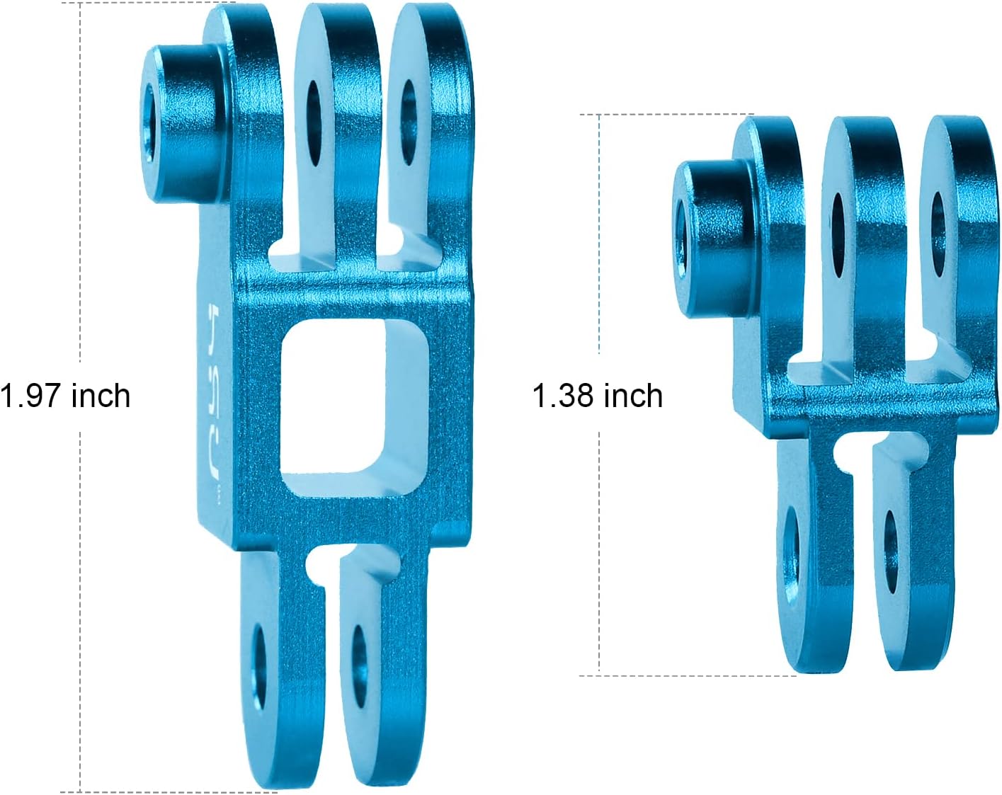 HSU Aluminum Alloy GoPro Tripod Mount and Adjust Arm Straight Joints Mount for GoPro Hero 11, 10, 9, 8, 7, 6, AKASO Campark and Other Action Cameras (Blue)