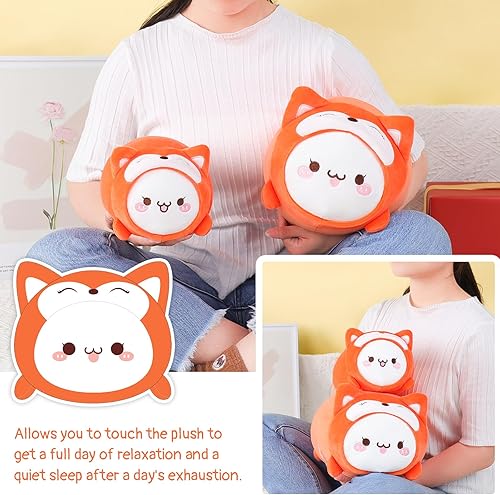 Miniatura 64 de AIXINI Bonita almohada de felpa de ajolote rosa de 8 pulgadas, animal de peluche luminoso de salamandra ajolotl, suave peluche Kawaii para abrazar