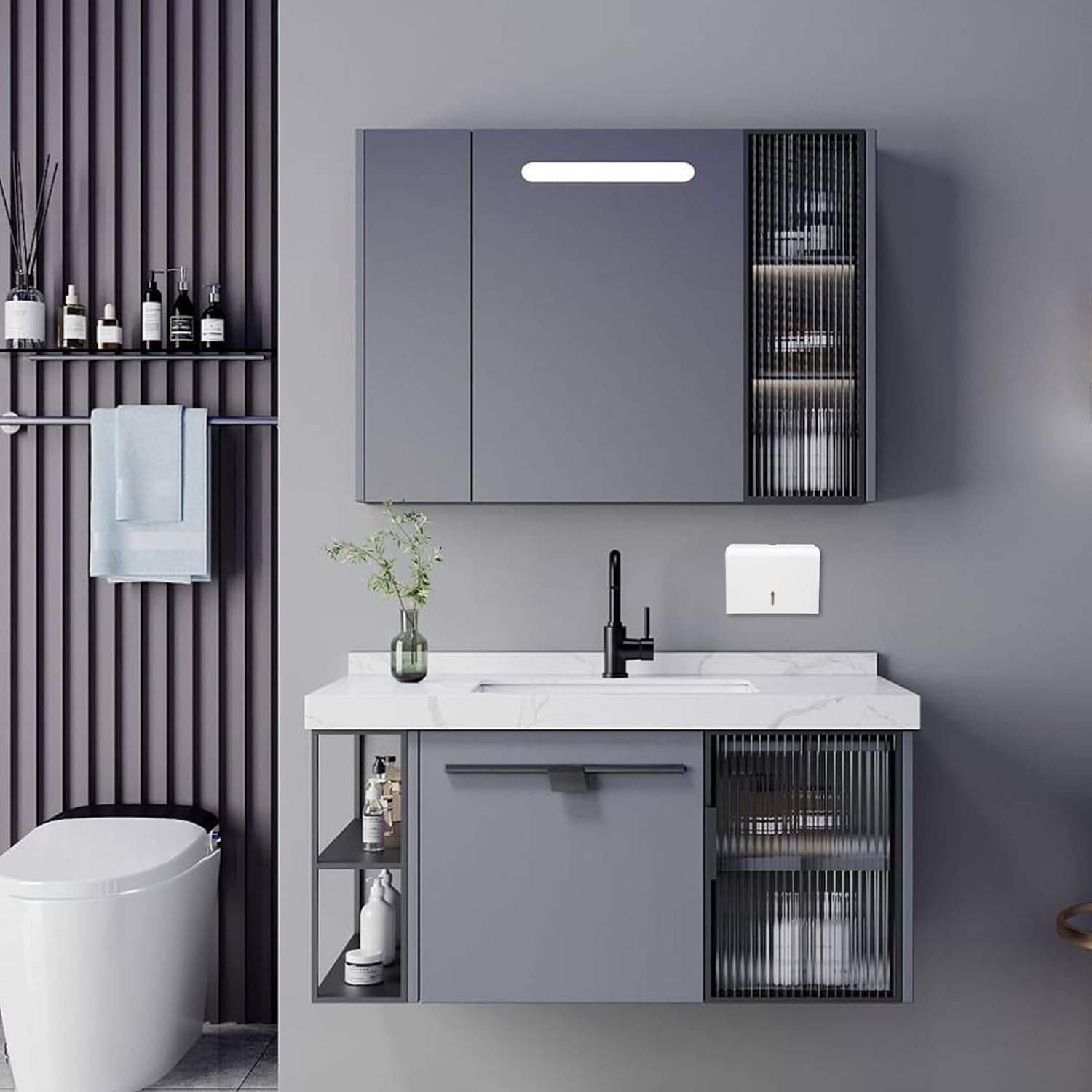 KICHOUSE Versatile Commercial Paper Towel Box Easy Install Hand Towel Dispenser for Bathroom