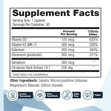 CinnaChroma Capsules, Cinnamon Supplements with 10:1 Extract,1 Month Supply