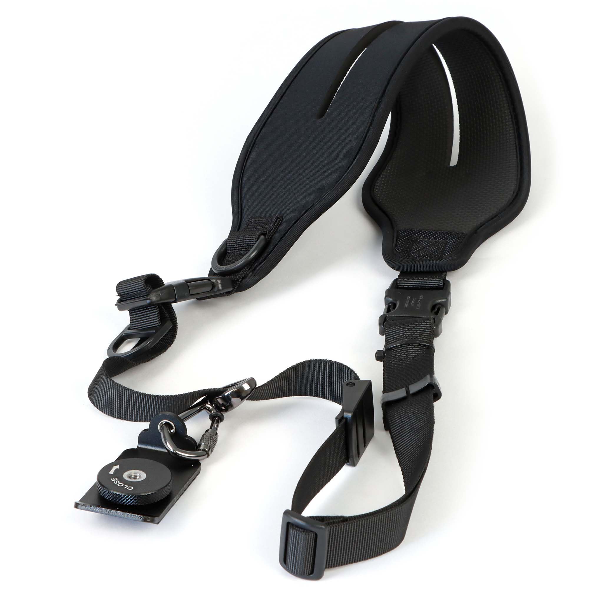 Mantona Tracolla fotocamera TWIN PADDY Quick Strap, lunghezza regolabile 112-163 cm, Cinghia macchina fotografica max 5 kg, Cintura con filettatura 1/4"