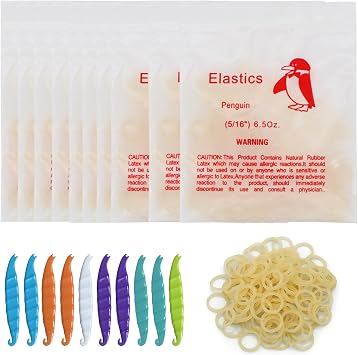 1000 pcs Orthodontic Rubber Bands for Braces Heavy Force 5/16" 6.5 OZ