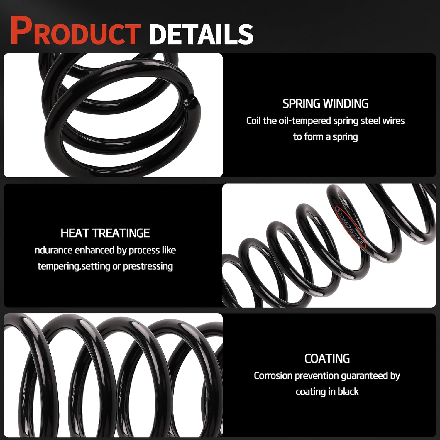 Front Left & Right Suspension Coil Spring Set Compatible with Grand Cherokee 1999 2000 2001 2002 2003 2004 4.0L & 4.7L, Replace# 52088262KE, 52088263KF 2PCS