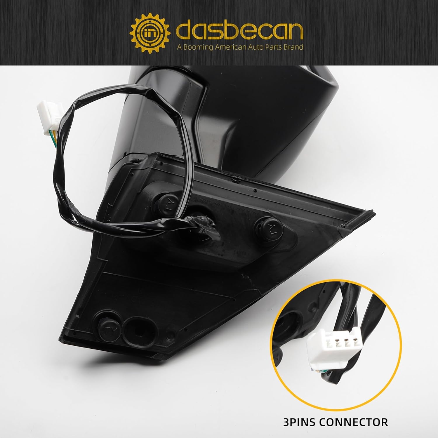 Dasbecan Left Driver Side Mirror Compatible with Honda CRV 2017-2022 Manual Folding Power Glass Non-Heated Rear View Mirror Replaces HO1320317 3Pins