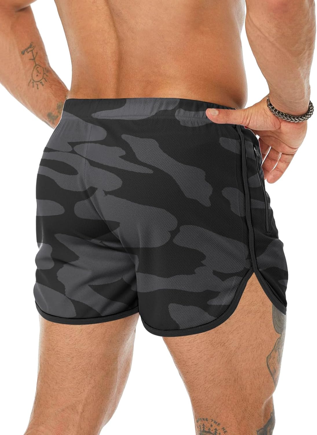 Men's Running Shorts 3" Quick Dry Lighweight Gym Workout Shorts with Zipper Pockets Athletic Jogging Shorts - Image 2