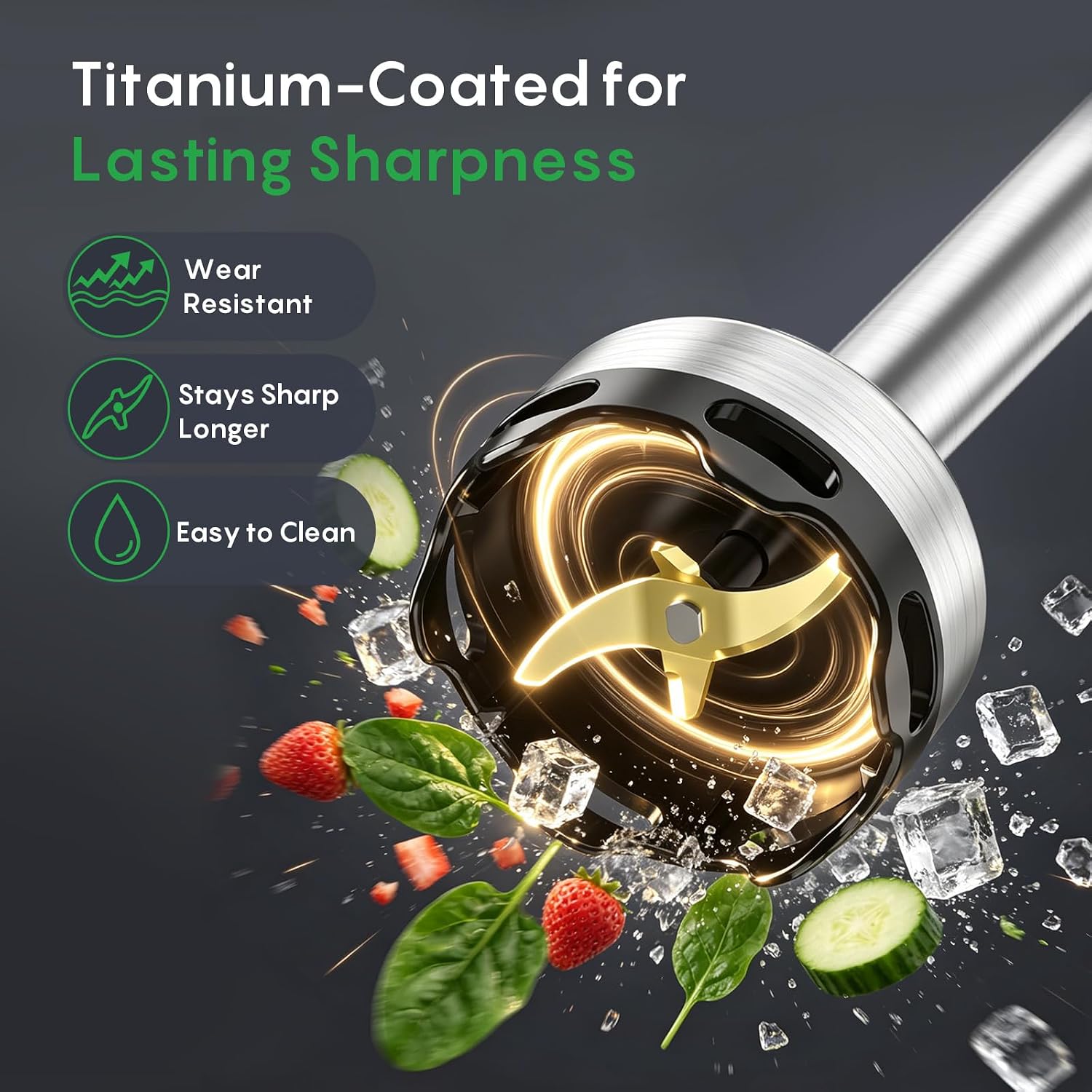 FRESKO Immersion Blender Handheld, Hand Blender with Variable Speed Trigger