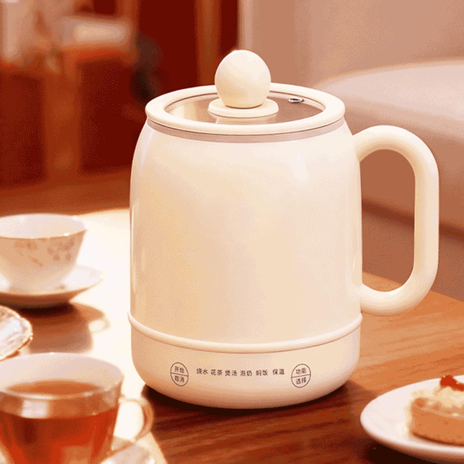 Mały wolnowar 6 w 1 800 ml ergonomiczny uchwyt nieprzywierający sterowanie | Urządzenia kuchenne mały garnek do gotowania do domu mieszkania biura podróży kemping piknik jedzenie owsianka mleko herbata