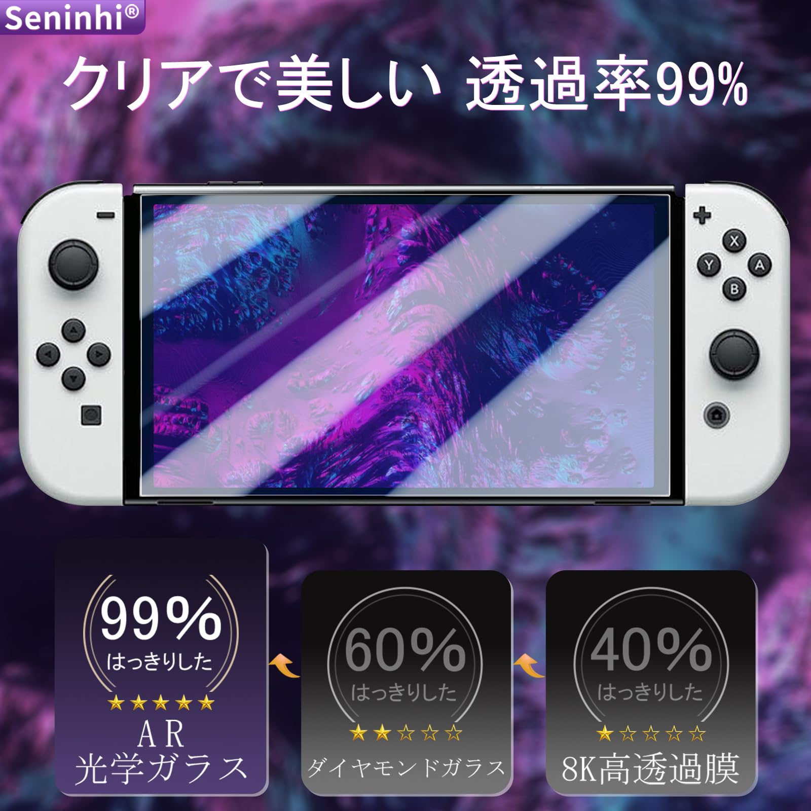 Amazon | 対応 Switch 有機 EL フイルム ブルーライトカット ガイド枠