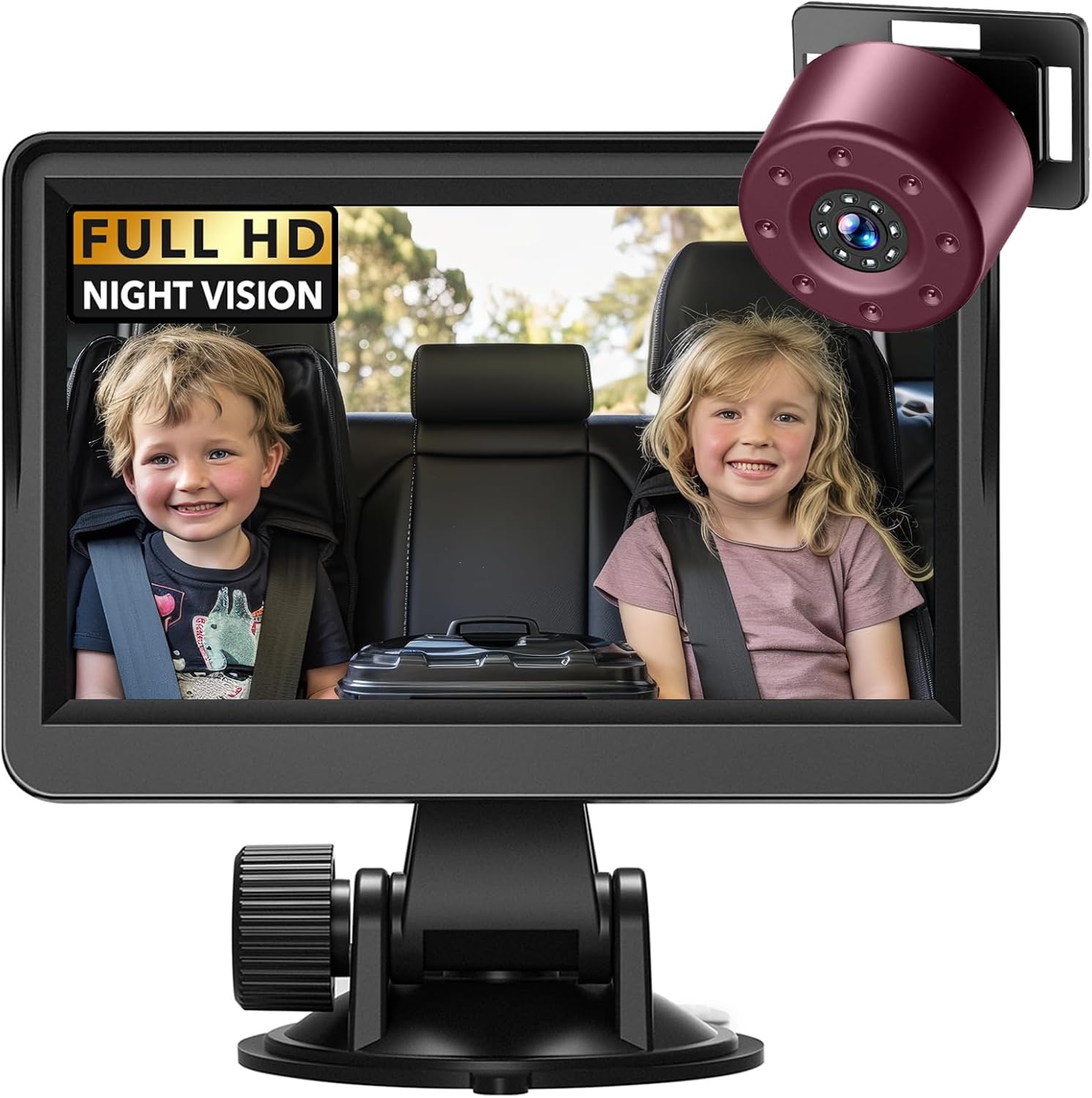 Baby Car Camera, 4.3in HD IPS Display with 178° Wide View - IR Night Vision Baby Car Mirror Camera, Rear Facing Safety Monitor for Easily Observe The Baby’s Move