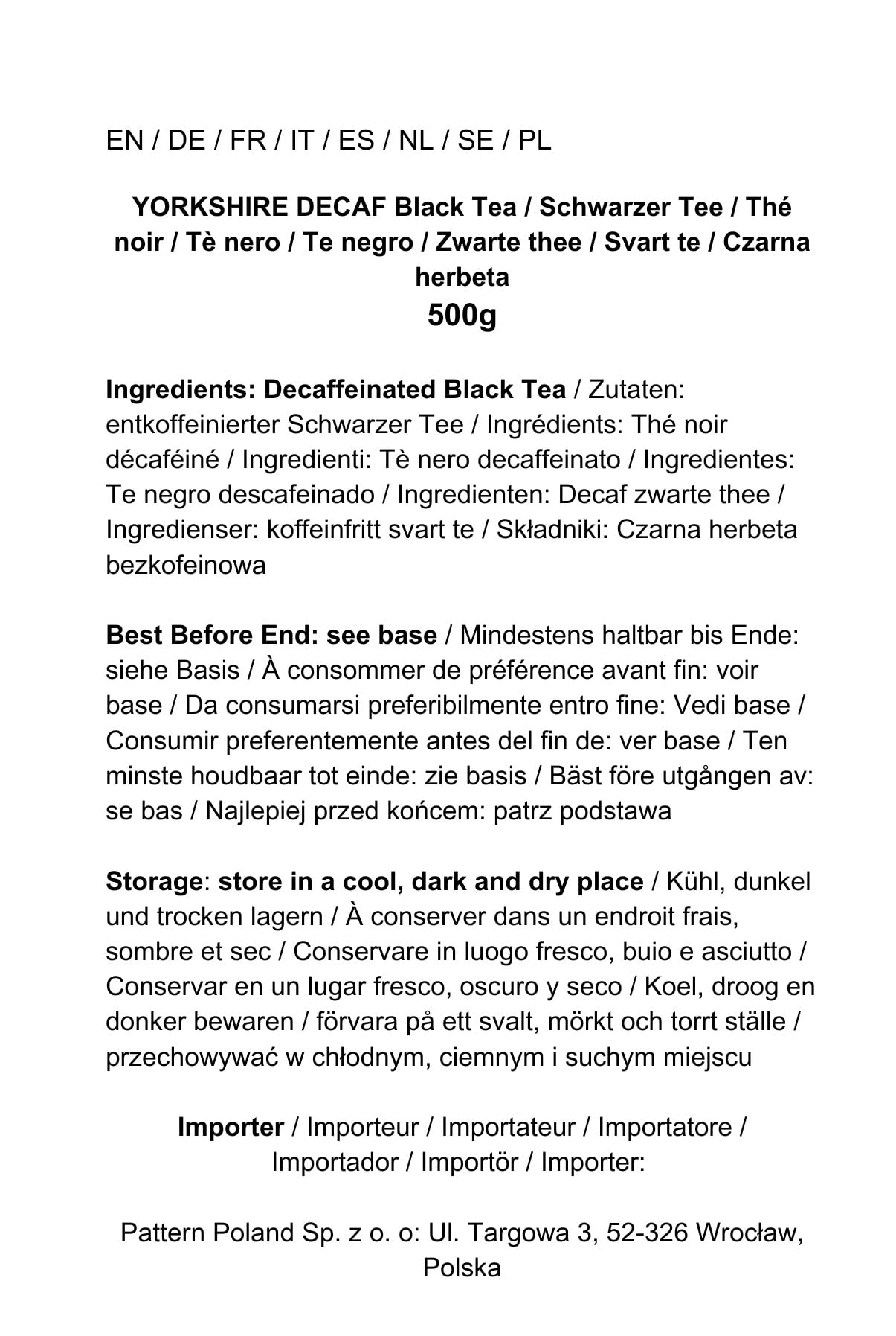 Yorkshire Tea Té Negro Descafeinado 160 Bolsitas